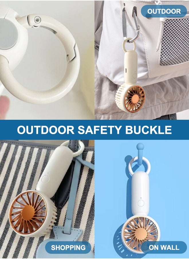 Portable Mini Fan Usb Rechargeable Handheld, Light Weight with Carabiner Waterproof 3 Speed Rechargeable Quiet Personal Fan Operated 4 hours  - Image 4