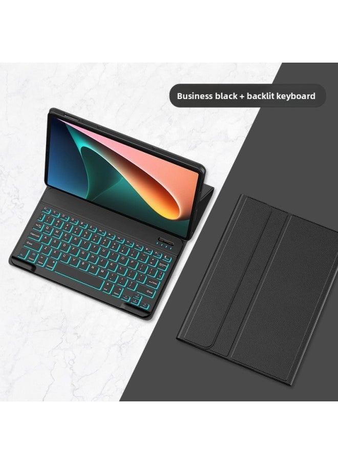 For Huawei Lenovo For Xiaomi Redmi Tablet Bluetooth Keyboard Protective Cover Glory Control Keyboard Mouse Keyboard Leather-Color:Black + Square Cap Backlit Bluetooth Keyboard-Product Type:For Huawei T5 10.1inch /honor 10.1inch /enjoy 10.1inch