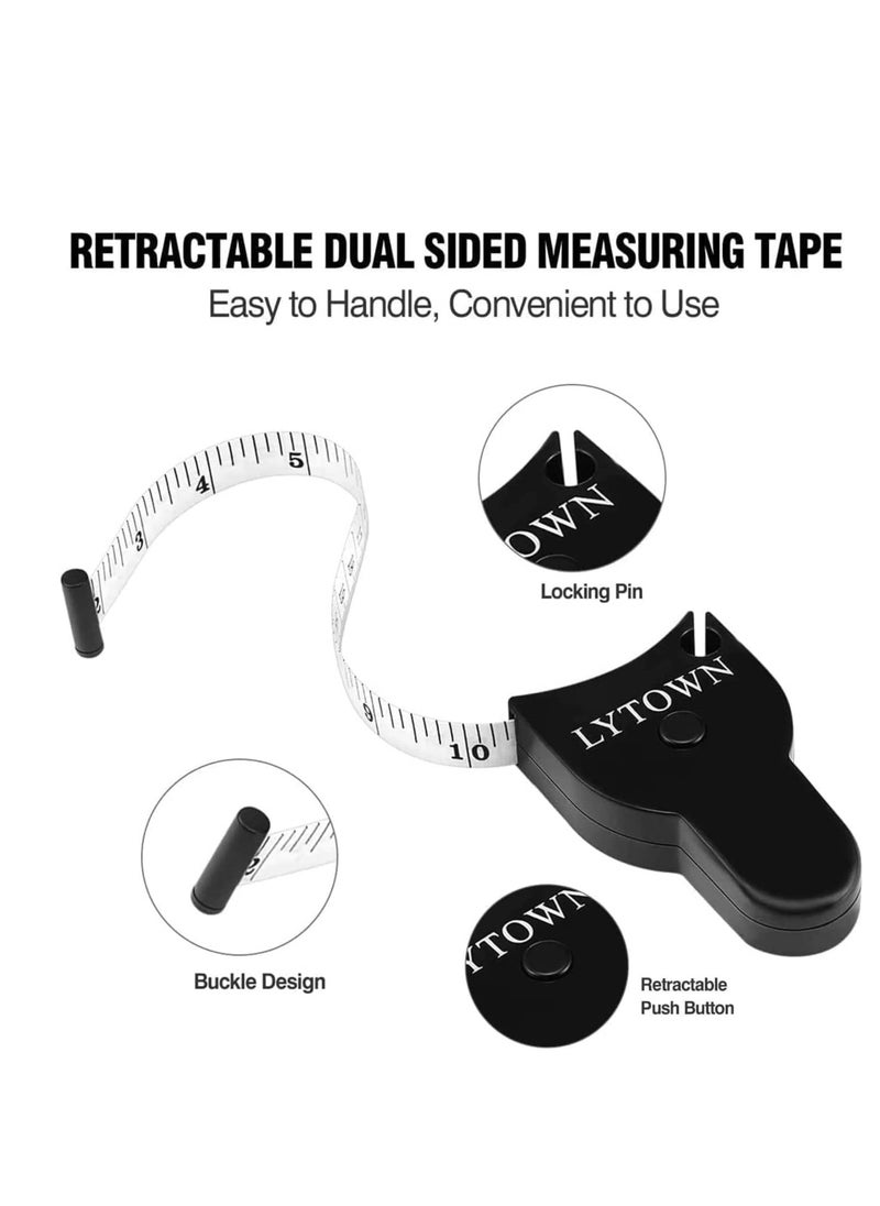 Bukela Body Measuring Tape 60in/150cm, 2 PCS Measuring Tape for Body, Lock Pin and Push-Button, Portable Retractable Body Measuring Ruler for Fitness, Weight Loss, Tailor, Sewing, Handcrafts, Home and More  - Image 2
