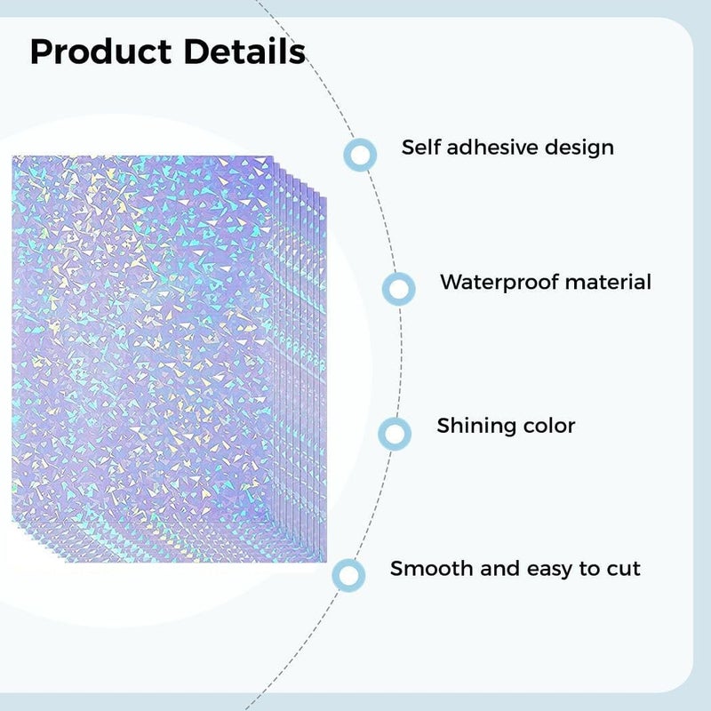 Holographic Vinyl Printable Sticker Paper A4-36 Sheets - Image 4