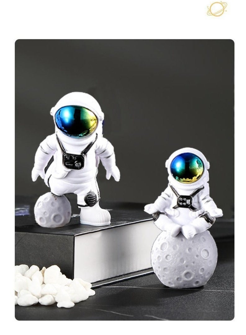 Bukela Creative Astronaut Decoration 4-Pack Astronaut Statue Astronaut Statue Model For Astronaut Model Living Room TV Cabinet Hanging Decoration Children's Room Decoration Space Theme Birthday Gift - White - Image 4