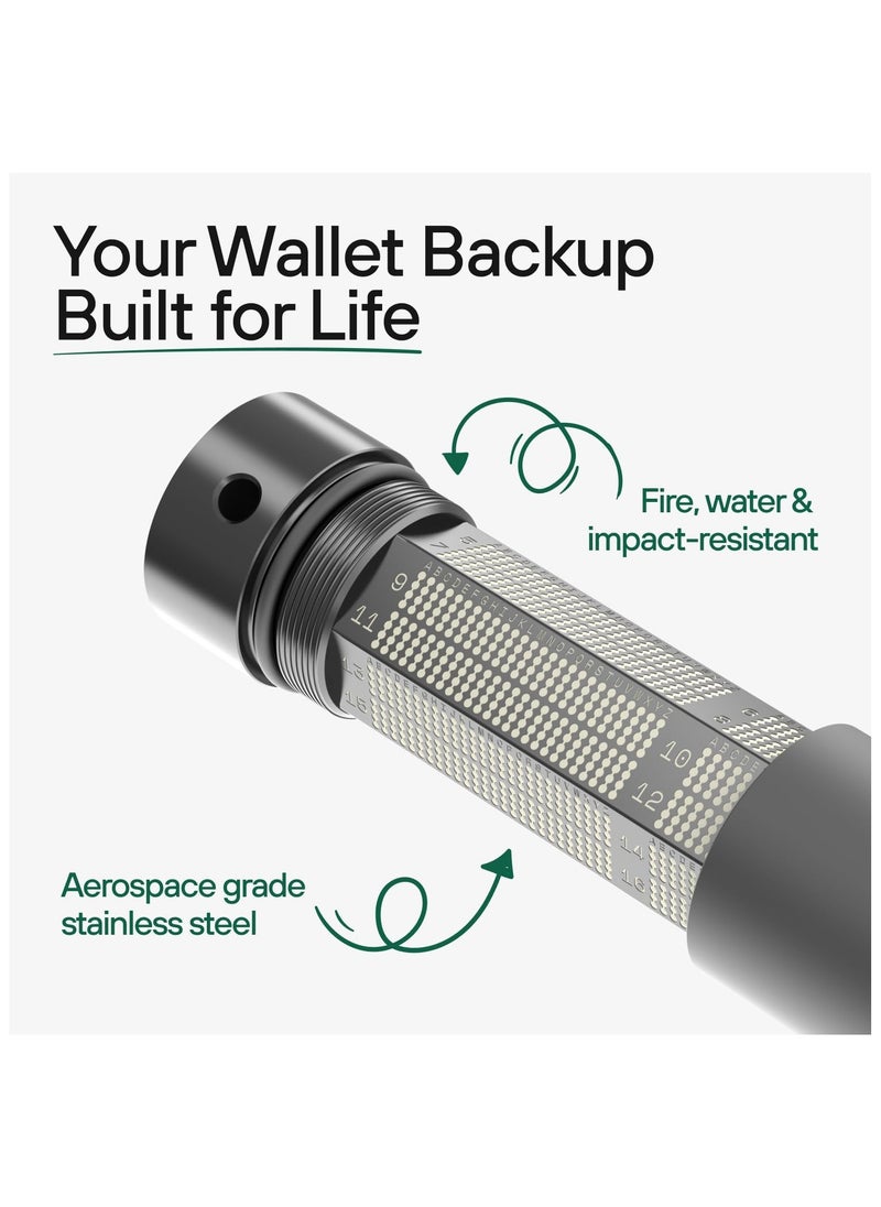TREZOR Trezor Keep Metal 20 Word - Crypto Seed Phrase Backup Storage - Aerospace Grade Stainless Steel for Total Security - Supports All Hardware Wallets  - Image 4