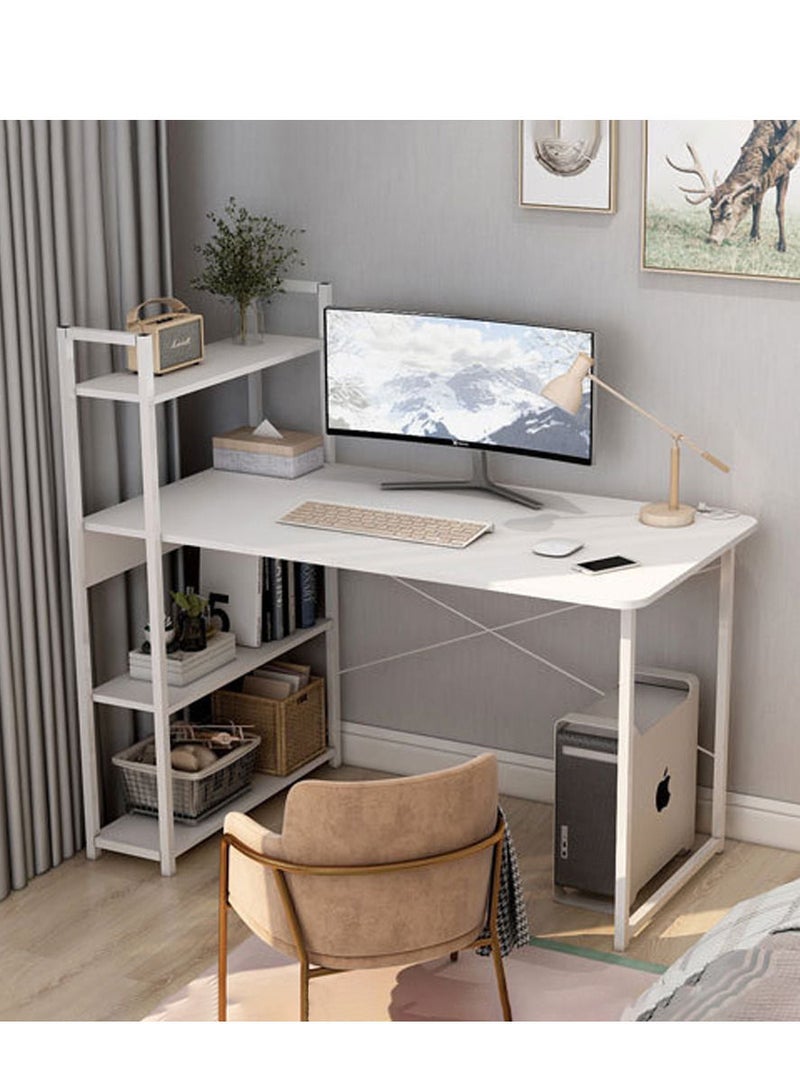 ZUIHAO Computer Desk with 4-Tiers  with Hutch Large Home Office Desk with Bookshelf and Storage Shelves Home Office - Image 1
