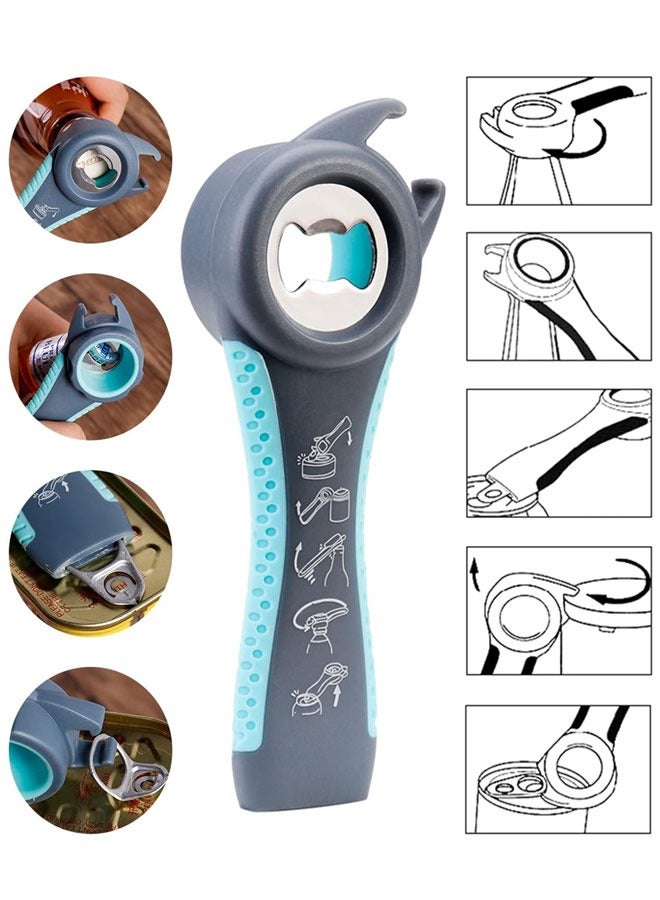 HAWAWA 5 Pack Jar Opener Bottle Opener, 5 in 1 Bottle Opener and 4 in 1 Can Opener Kit with Silicone Jar Gripper Pad and Corkscrew Wine Opener, Multi Can Openers for Seniors - Image 4