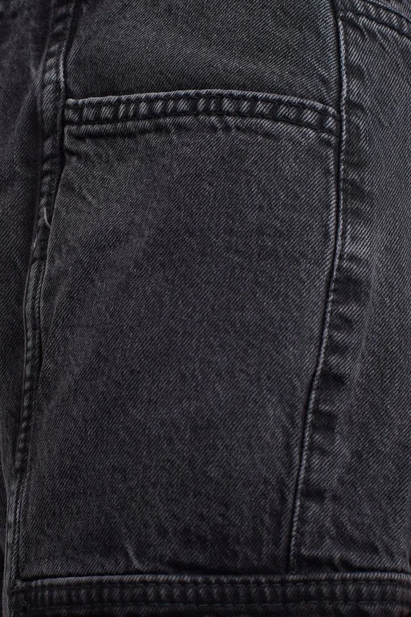 Dilvin Black DILVIN High-Waist Straight-Leg Cargo Jeans for Women | Best Price UAE