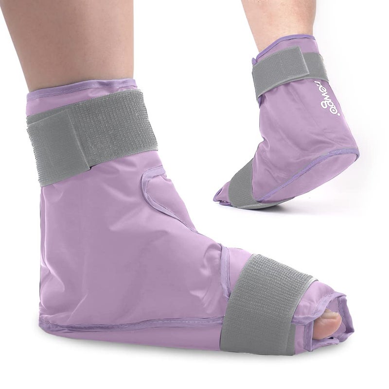 NEWGO Ice Pack Foot Ankle Ice Pack Wrap for Plantar Fasciitis, Foot Surgery Recovery, Hot Cold Therapy Ice Boot Foot for Bunions, Ankle Injury, Swelling, Burning Feet - Purple - Image 1