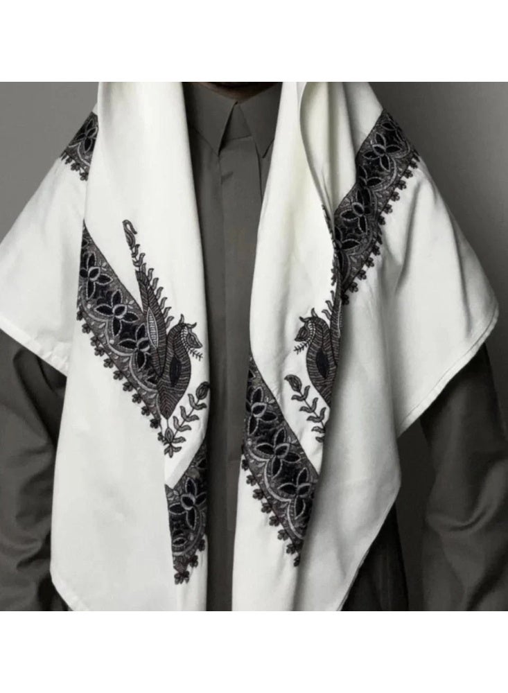 غترة بروجية شتوي بيج مطرز4 -2025 - Image 2