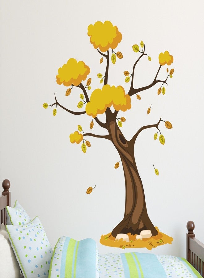 Wallstick ' Big Yellow Tree ' Wall Sticker (Vinyl 110 cm x 100 cm) - Image 1