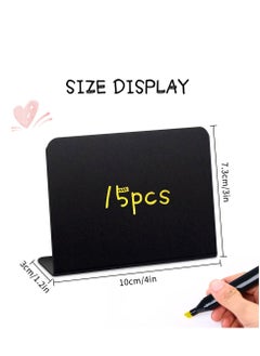 Y&D Mini Chalkboard Signs, 15 Pack Small Rectangle Signs with Stand, Reserved for Tables, Display Blackboards Message Board Food, Pricetags, Weddings, Parties, Bakery, 4 X 3 Inch  - Image 2