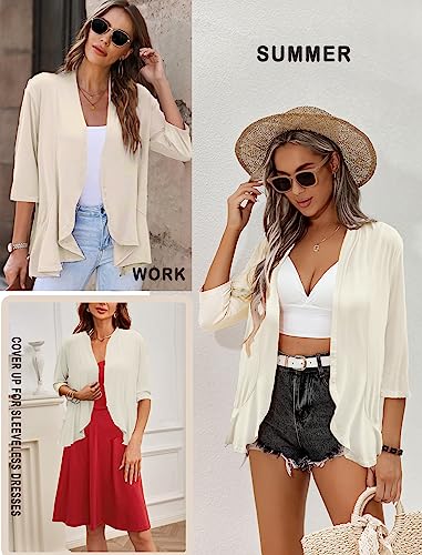 Yekaty Women's Soft and Flattering Open Front Cardigan - Perfect for Any Occasion (S-3XL) Beige - Image 5