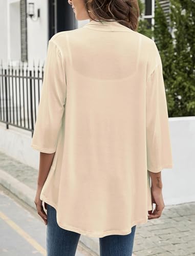 Yekaty Women's Soft and Flattering Open Front Cardigan - Perfect for Any Occasion (S-3XL) Beige - Image 3