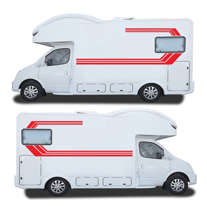 2 Pcs Universal  Side Sticker Long Stripe Auto Body Racing Sports Decals Body Window Decals for RV, Caravan,Truck - Image 5
