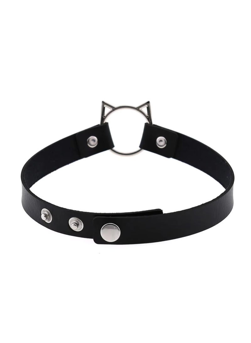 PU Choker Necklace Fashion Girls Necklace Jewelry Neck - Image 2