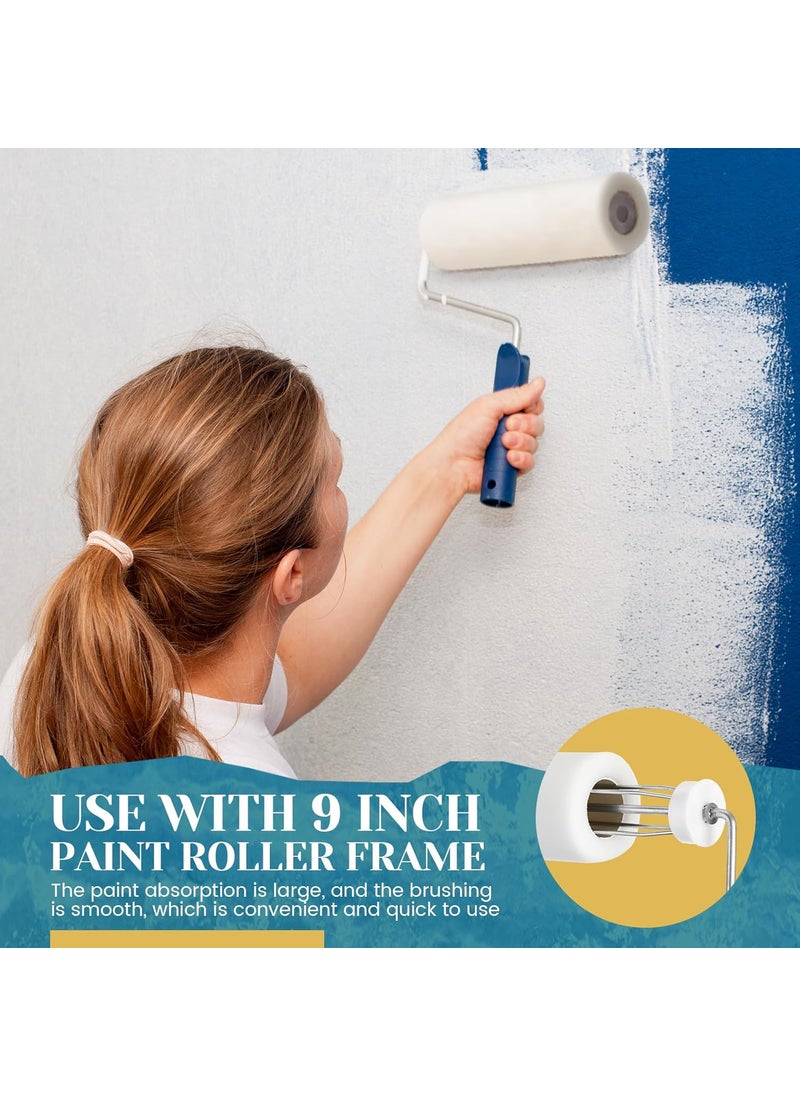 Nuenen Nuenen 18 Pcs 9 Inch Foam Paint Roller High Density Foam Paint Roller Covers Paint Roller for Painting Walls Doors Houses Cabinets Ceilings Furniture Smooth Even Finishes White  - Image 4