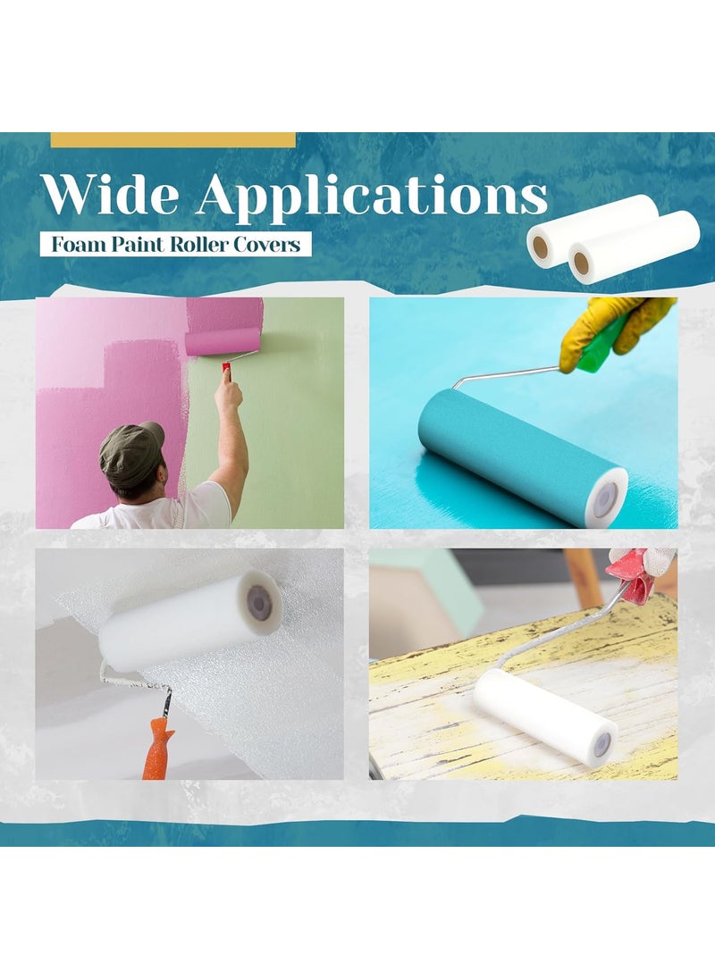 Nuenen Nuenen 18 Pcs 9 Inch Foam Paint Roller High Density Foam Paint Roller Covers Paint Roller for Painting Walls Doors Houses Cabinets Ceilings Furniture Smooth Even Finishes White  - Image 5