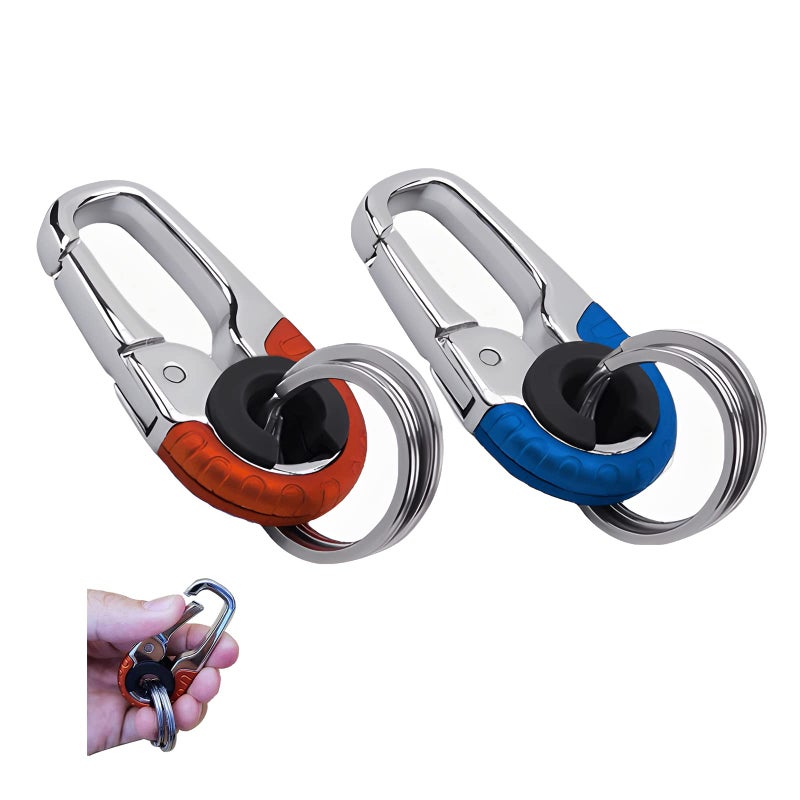 6pcs Creative Stainless Steel Keychain, Men’s Car Key Chain, Keychain for Men and Women, Double Ring Design - Image 3