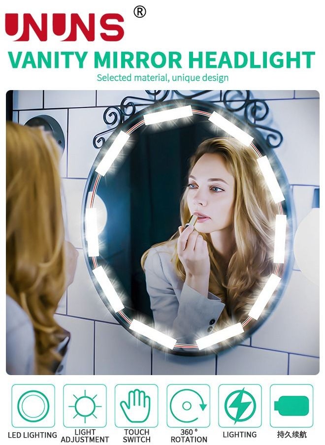 Led Vanity Lights Kit,1.5M Dimmable Touch Control Vanity Mirror Lights,Ultra Bright White LED For Makeup Vanity Table Bathroom Mirror,Mirror Not Included