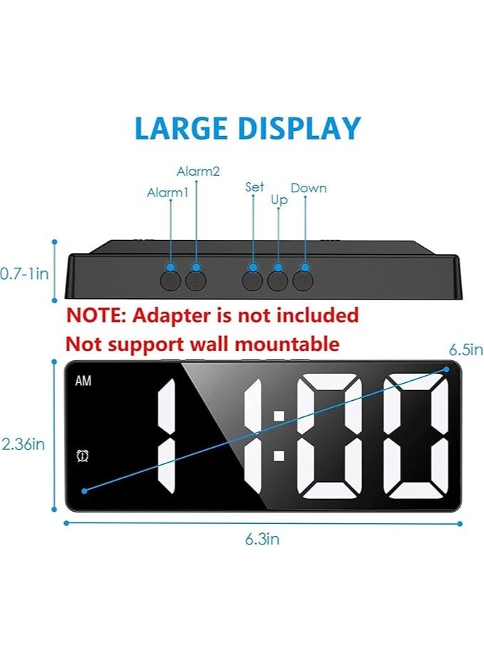 Arabest Digital Alarm Clock,Mirror Surface LED Electronic Clocks,Suitable For Deep Sleep Home Office Bedroom Clock (Black)  - Image 5