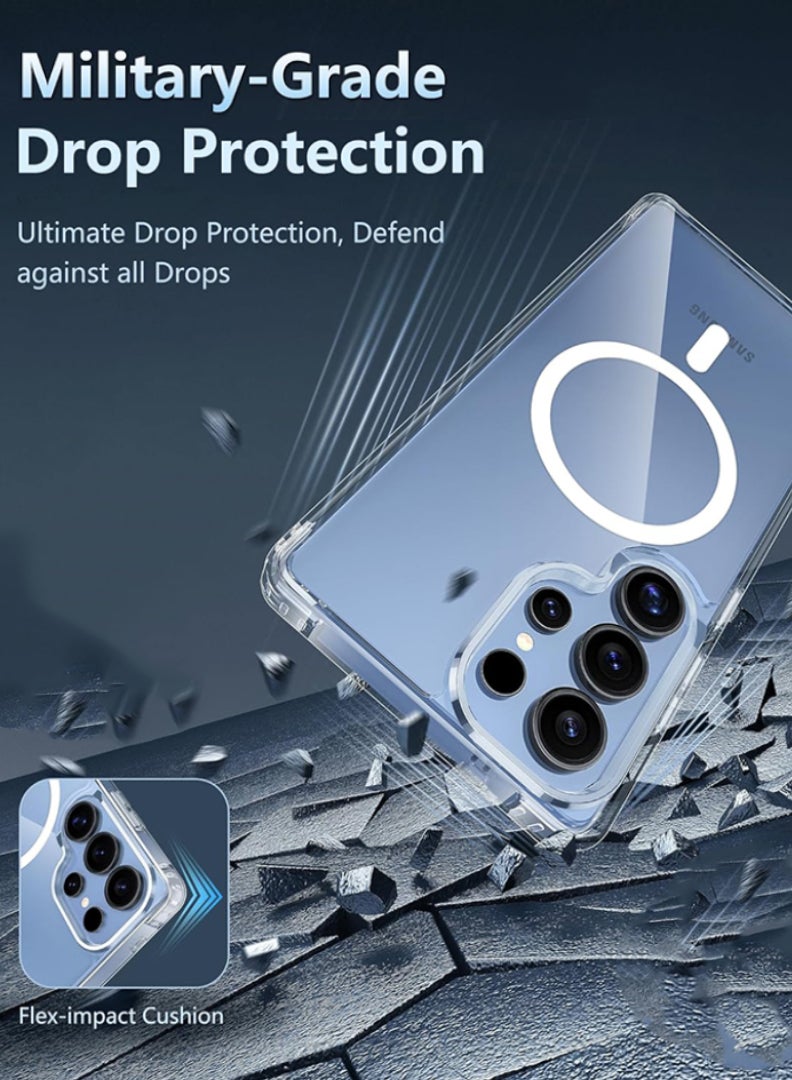 Theodor Magnetic Case for Samsung Galaxy S25 Ultra 6.9-inch Compatible with MagSafe Wireless Charging, Shockproof Phone Bumper Cover Flowers - Image 4