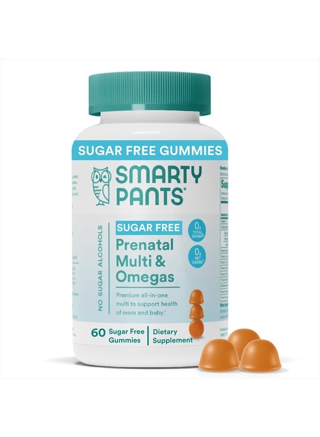 SmartyPants Prenatal Vitamins for Women, Sugar Free Multivitamin Gummies: Methylfolate, Omega 3 (ALA) Vitamin D3, C, Vitamin B12, B6, Vitamin A, K & Zinc, Erythritol Free, 60 Count (20 Day Supply)  - Image 1