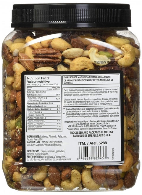 Kirkland Signature Extra Fancy Unsalted Mixed Nuts 2.5 (Lb)