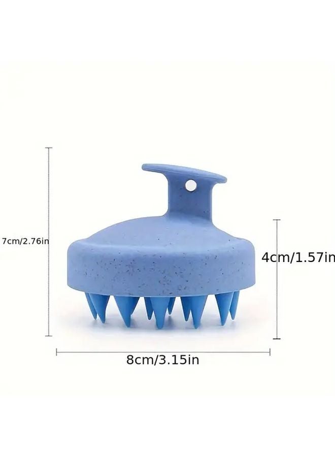 Wheat Grass Blue Shampoo Brush Head Scalp Massager Hair Straightener Beauty Tool - Image 3