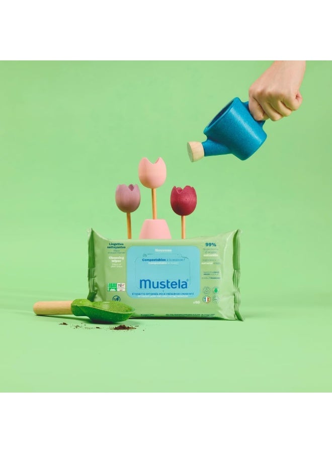 Mustela Baby Home Compostable Cleansing Wipes with Natural Avocado - 60 units - Image 3