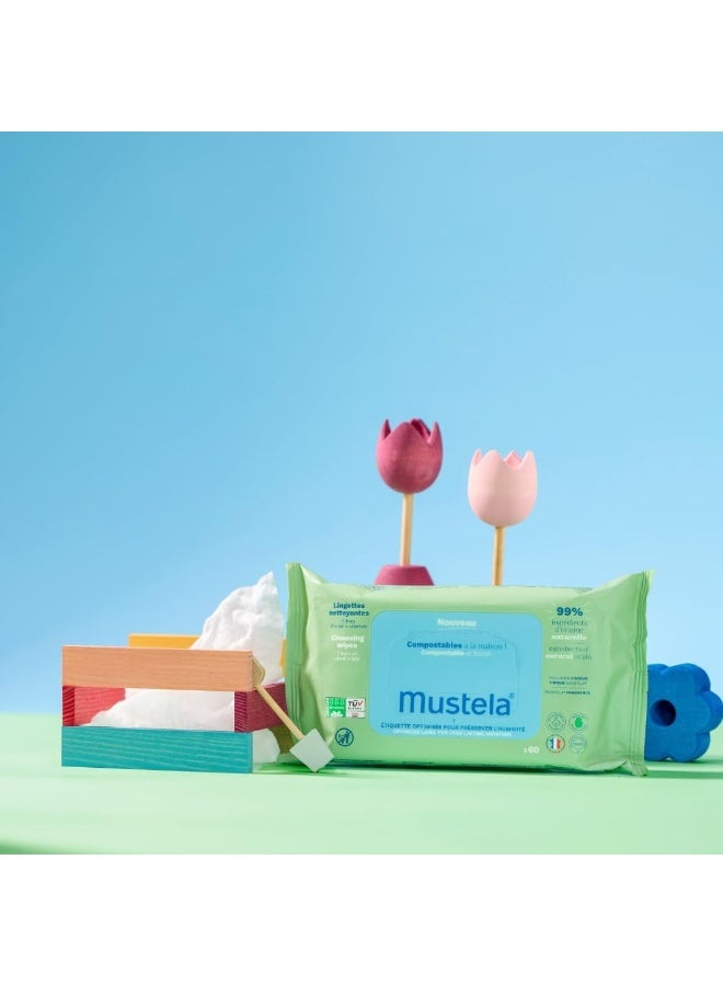 Mustela Baby Home Compostable Cleansing Wipes with Natural Avocado - 60 units - Image 4