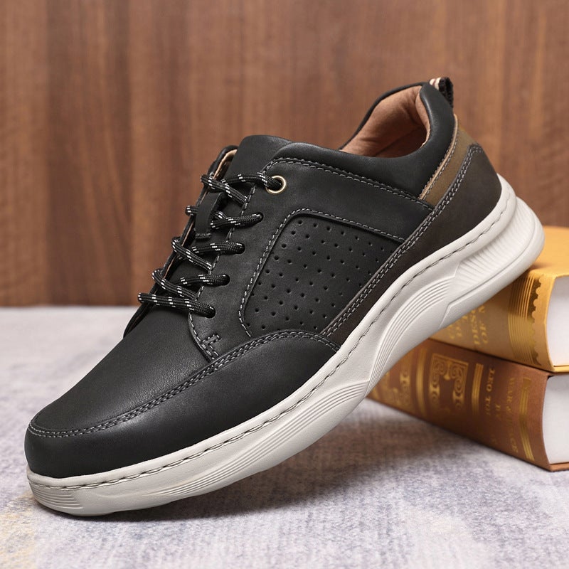 Men's Lace-up Leather Loafers - Image 3