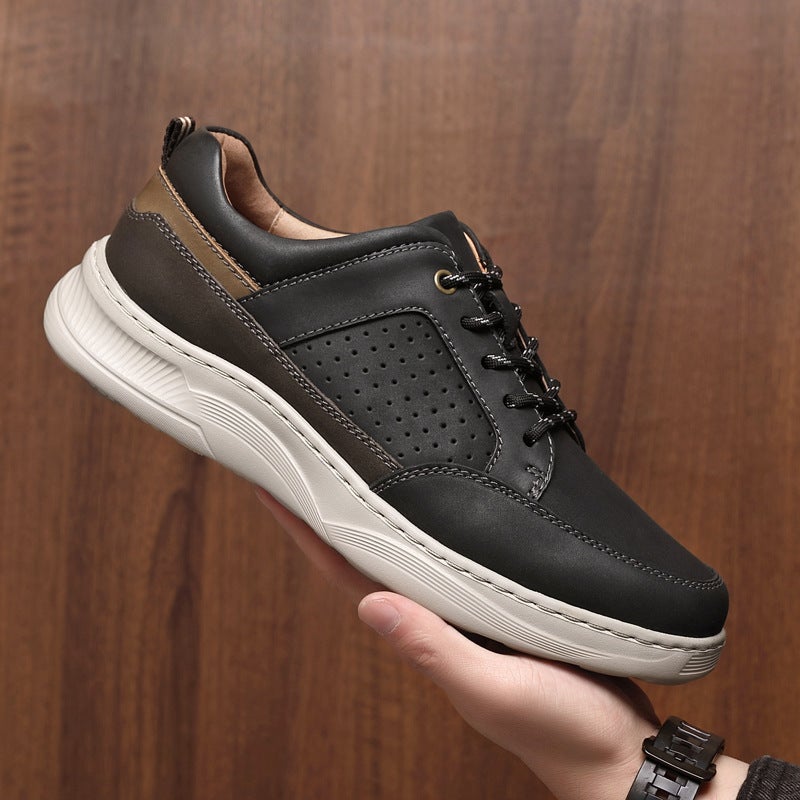 Men's Lace-up Leather Loafers - Image 1