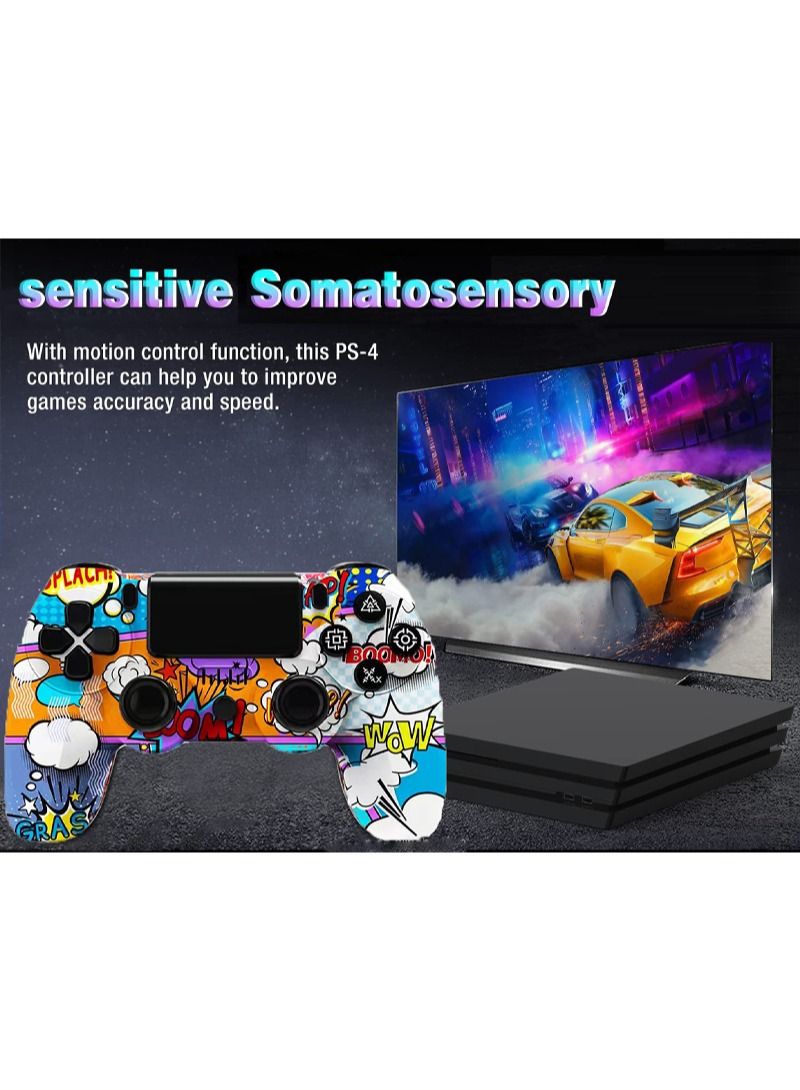 Flash Hawk وحدة تحكم بلوتوث لاسلكية لجهاز Ps4/PC/Steam مع جيروسكوب واهتزاز مزدوج بتصميم تمويه اللهب - Image 3