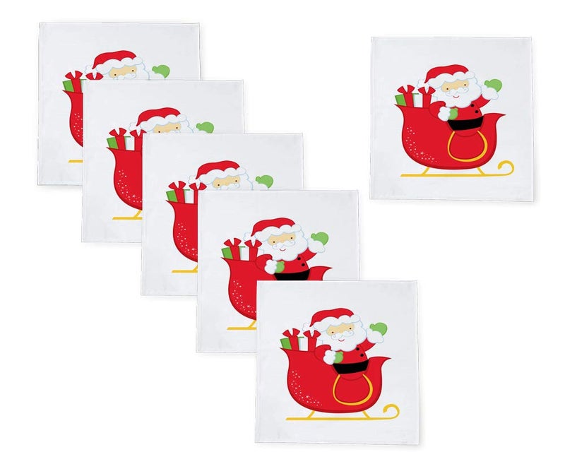 Khakee Christmas Theme Silk Napkins 10x 10Pack of 6