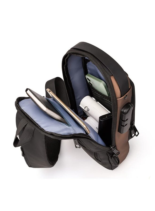 BEYTOR Anti-Theft Sling Shoulder Bag for Men – Waterproof Crossbody Chest Bag with USB Charging Port, Lightweight One-Strap Travel Backpack for Hiking, Cycling & Daily Use - Image 2