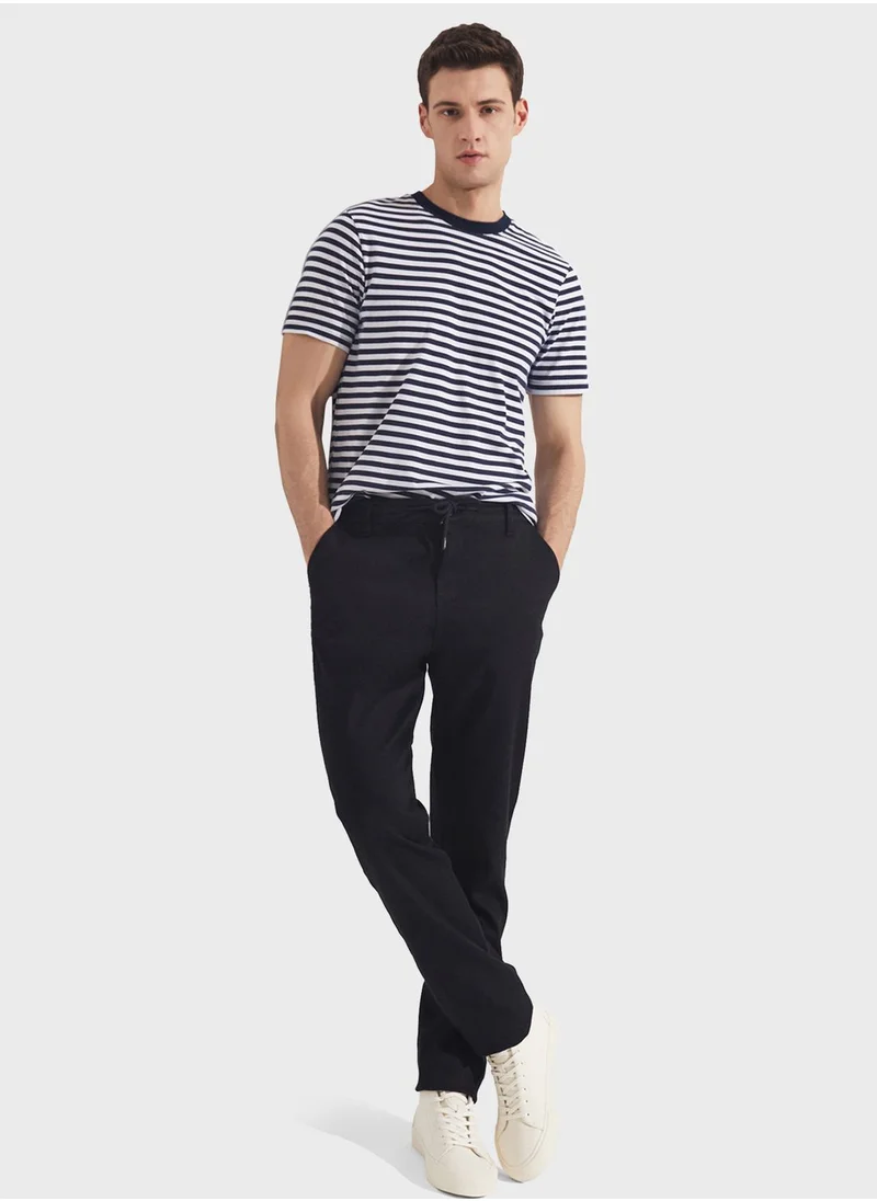 JUNE Textured Straight Fit Trousers