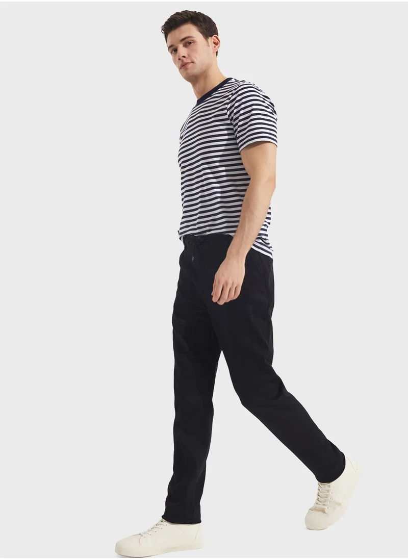 JUNE Textured Straight Fit Trousers