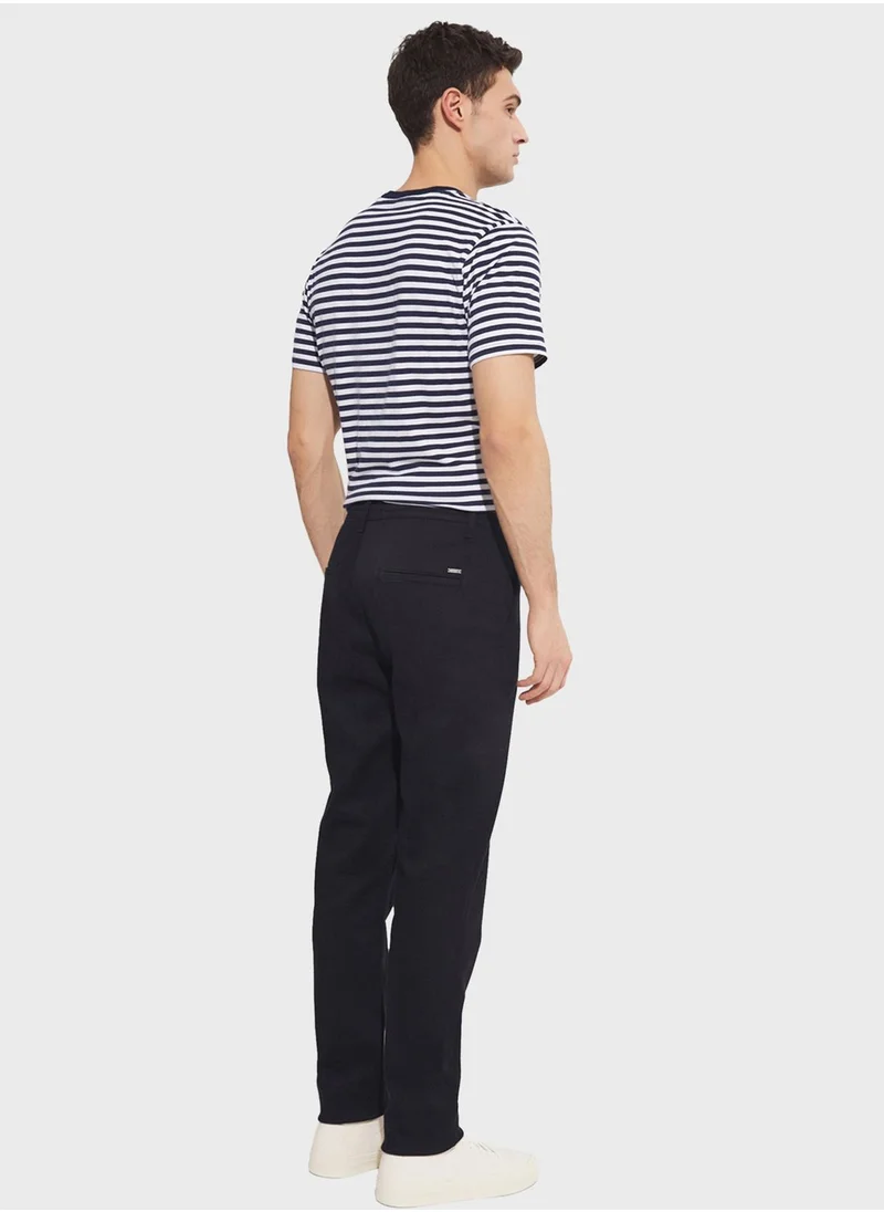 JUNE Textured Straight Fit Trousers