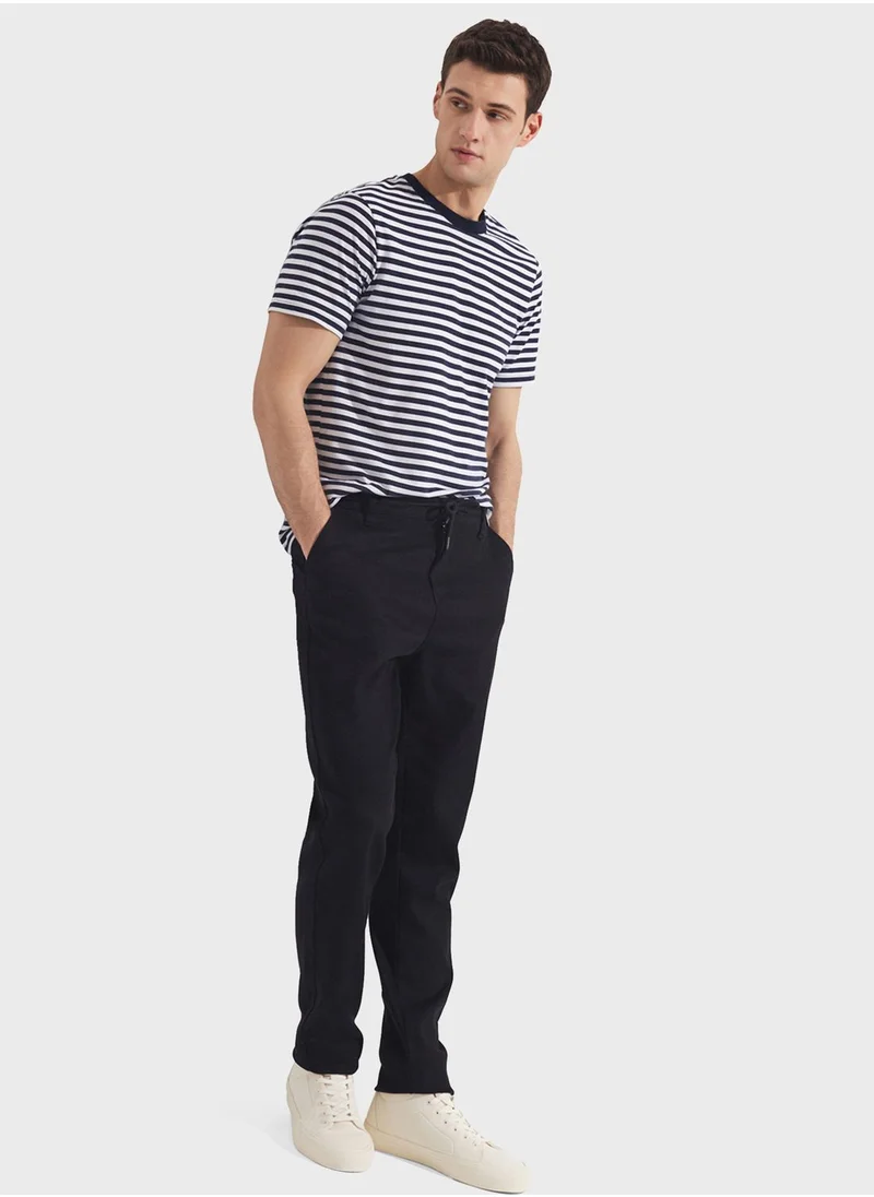 JUNE Textured Straight Fit Trousers