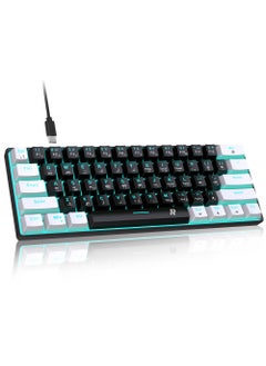 Rock Pow 61 keys Wired 60% Arabic English Mechanical Gaming Keyboard Blue Switch Full Anti-ghosting Portable Mini Keyboard for Windows Laptop PC Mac  - Image 1