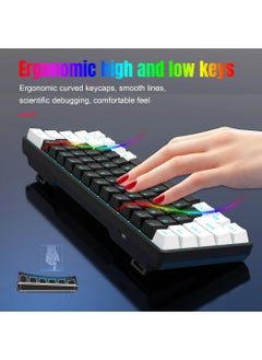 Rock Pow 61 keys Wired 60% Arabic English Mechanical Gaming Keyboard Blue Switch Full Anti-ghosting Portable Mini Keyboard for Windows Laptop PC Mac  - Image 4
