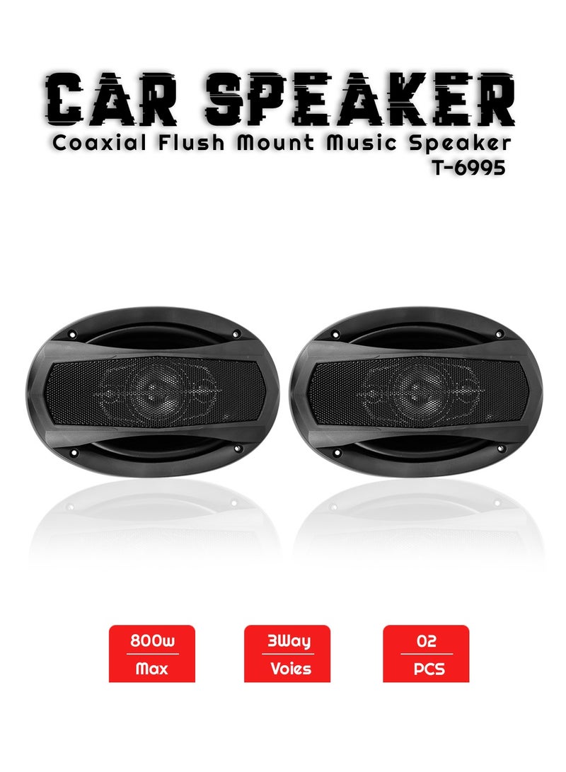 Generic 800W 3-Way Car Speaker Max Power, 6x9" Woofer, 40mm Midrange Dome, 15mm Super Tweeter, 4 Ohms Impedance  - Image 1