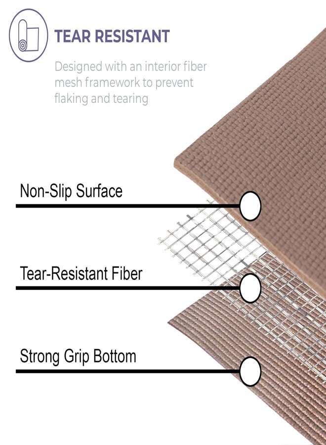 Sunshine Yoga Ascend Yoga Mat with Alignment Marks - Premium 6mm Thick, 72" x 24" Reversible Exercise Mat - Non Slip, Tear Resistant, Workout Mats for Pilates, Home, Studio, Gym, Floor Stretching - Golden Mocha - Image 5