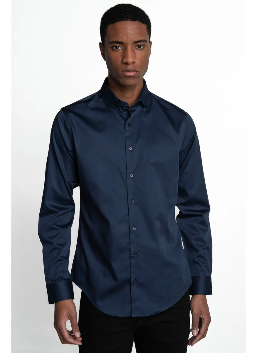 Tudors Slim Fit Cotton Satin Premium Series Men's Shirt - 10