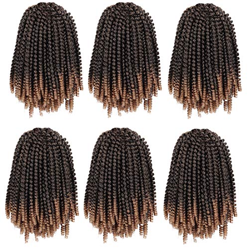 Liyate 6 Packs Spring Twist Braiding Hair - Fluffy Synthetic Fiber Twists, Crochet Braids (8inch,T1B/27) - Image 2