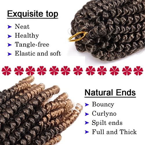 Liyate 6 Packs Spring Twist Braiding Hair - Fluffy Synthetic Fiber Twists, Crochet Braids (8inch,T1B/27) - Image 4