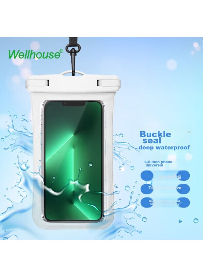 Wellhouse Waterproof Phone Pouch, Diving Case, Swimming Touchscreen Waterproof Bag, Water Photography, Hot Spring Fishing, Standard Model, White - Image 1
