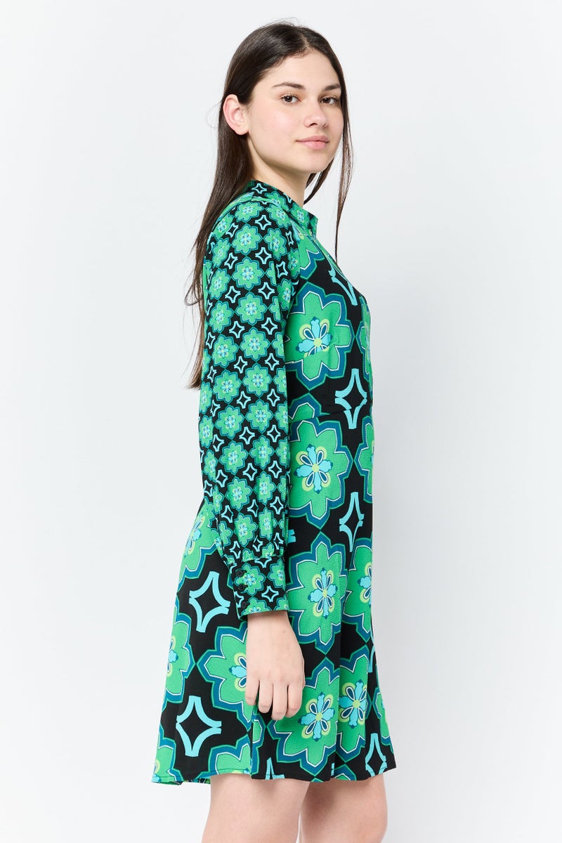 Donna Morgan Women Floral Pattern Mini Dress, Multicolor  - Image 3