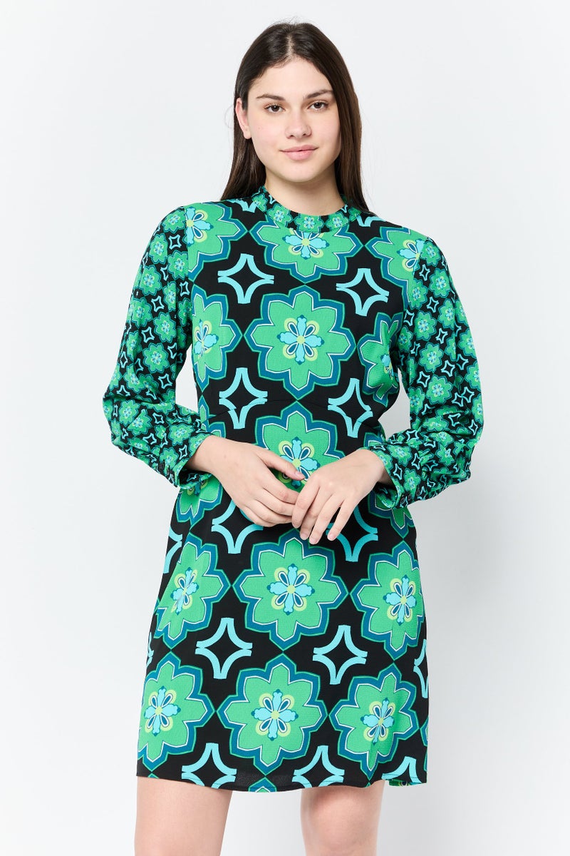 Donna Morgan Women Floral Pattern Mini Dress, Multicolor  - Image 1