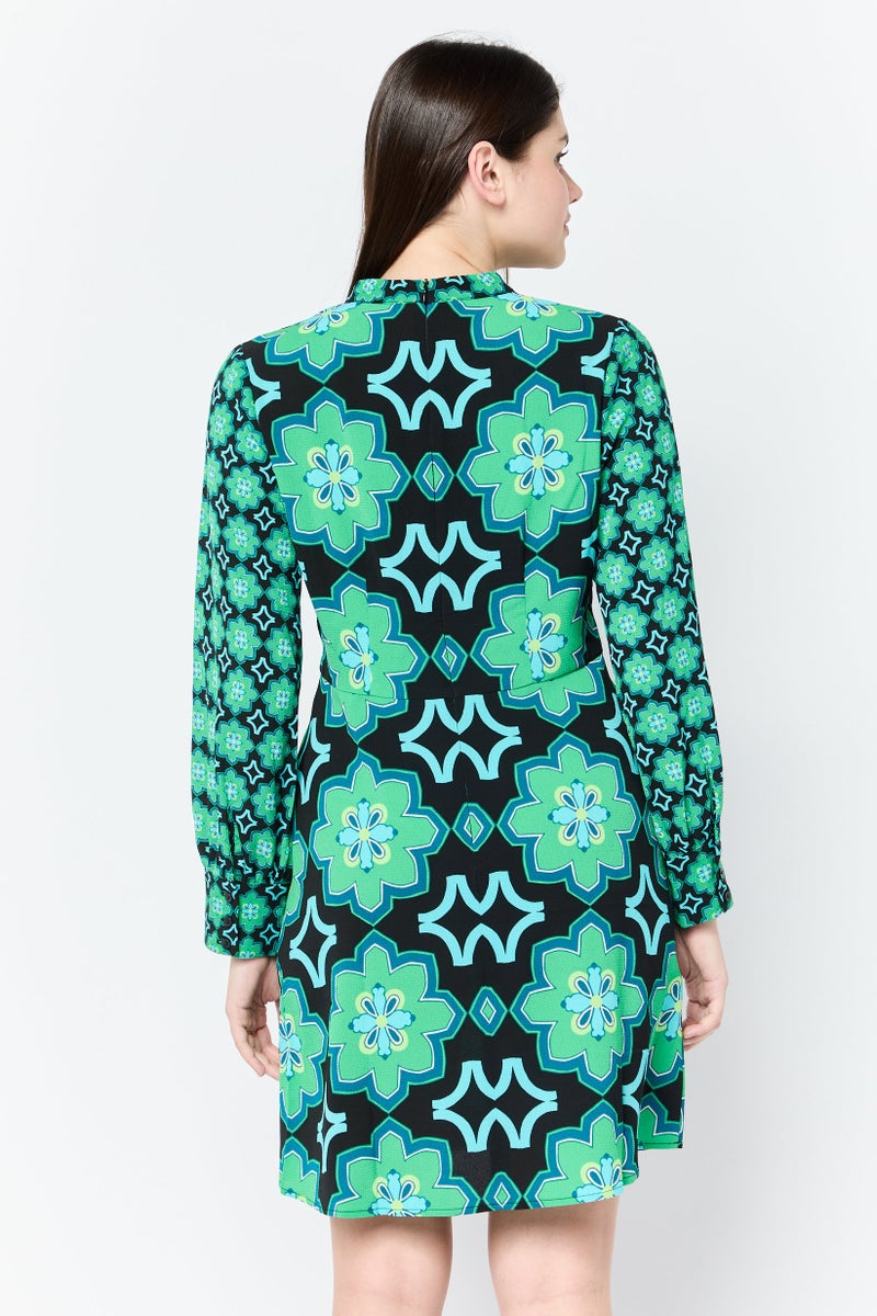 Donna Morgan Women Floral Pattern Mini Dress, Multicolor  - Image 2