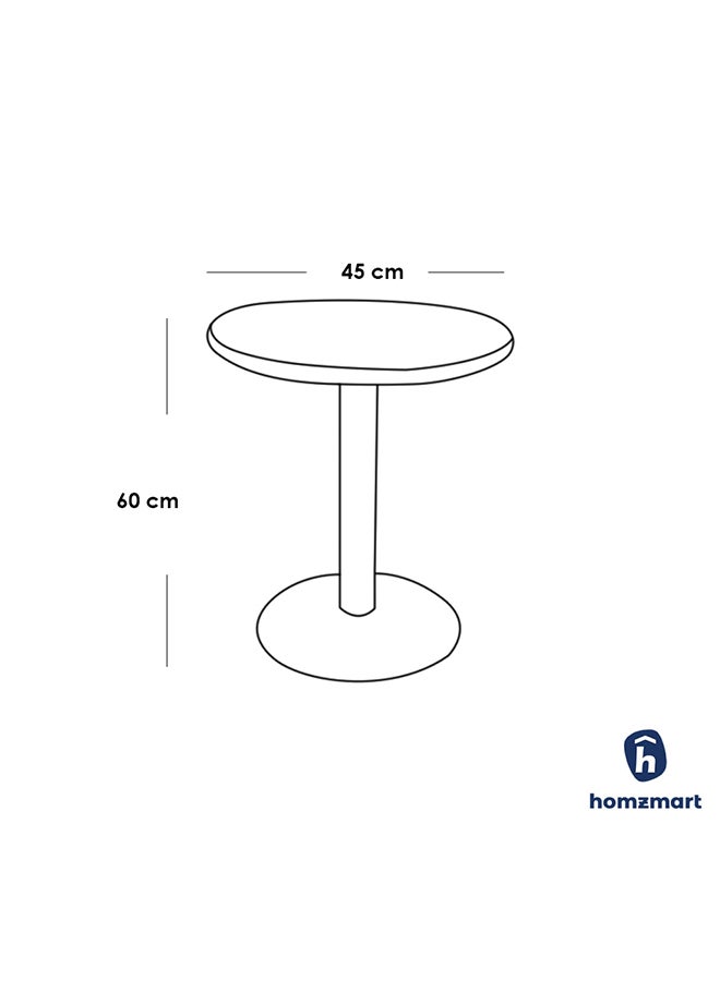 هومزمارت طاولة جانبية حديد  و  خشب رخامي  ابيض- 45×45×60سم - Image 2