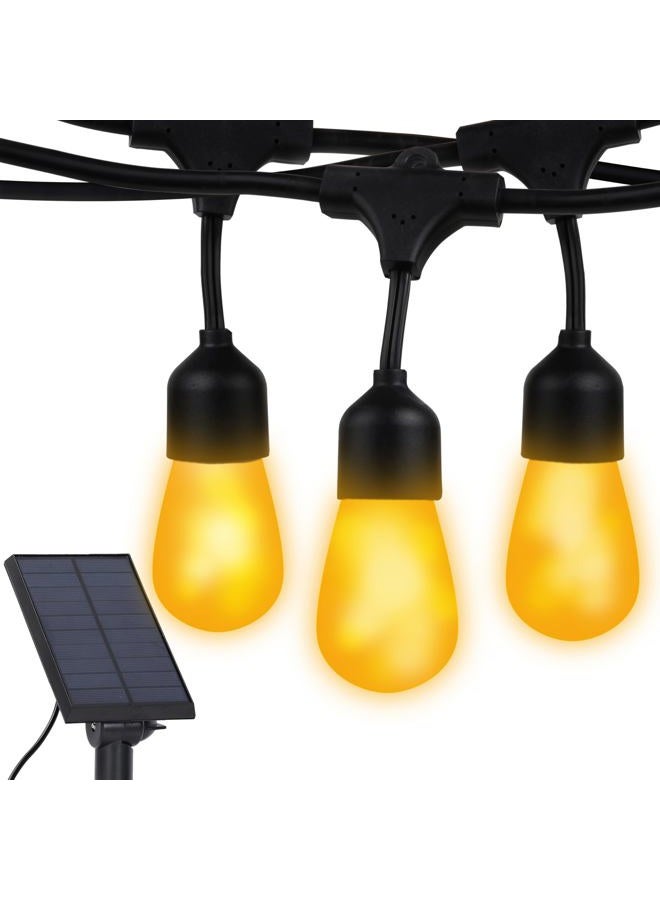 brightech Ambience Pro Solar Powered LED Outdoor String Lights - 27 Ft Commercial Waterproof Patio Lights with Flaming, Flickering Bulbs - Shatterproof String Lights for Backyard, Porch, Deck - Image 1